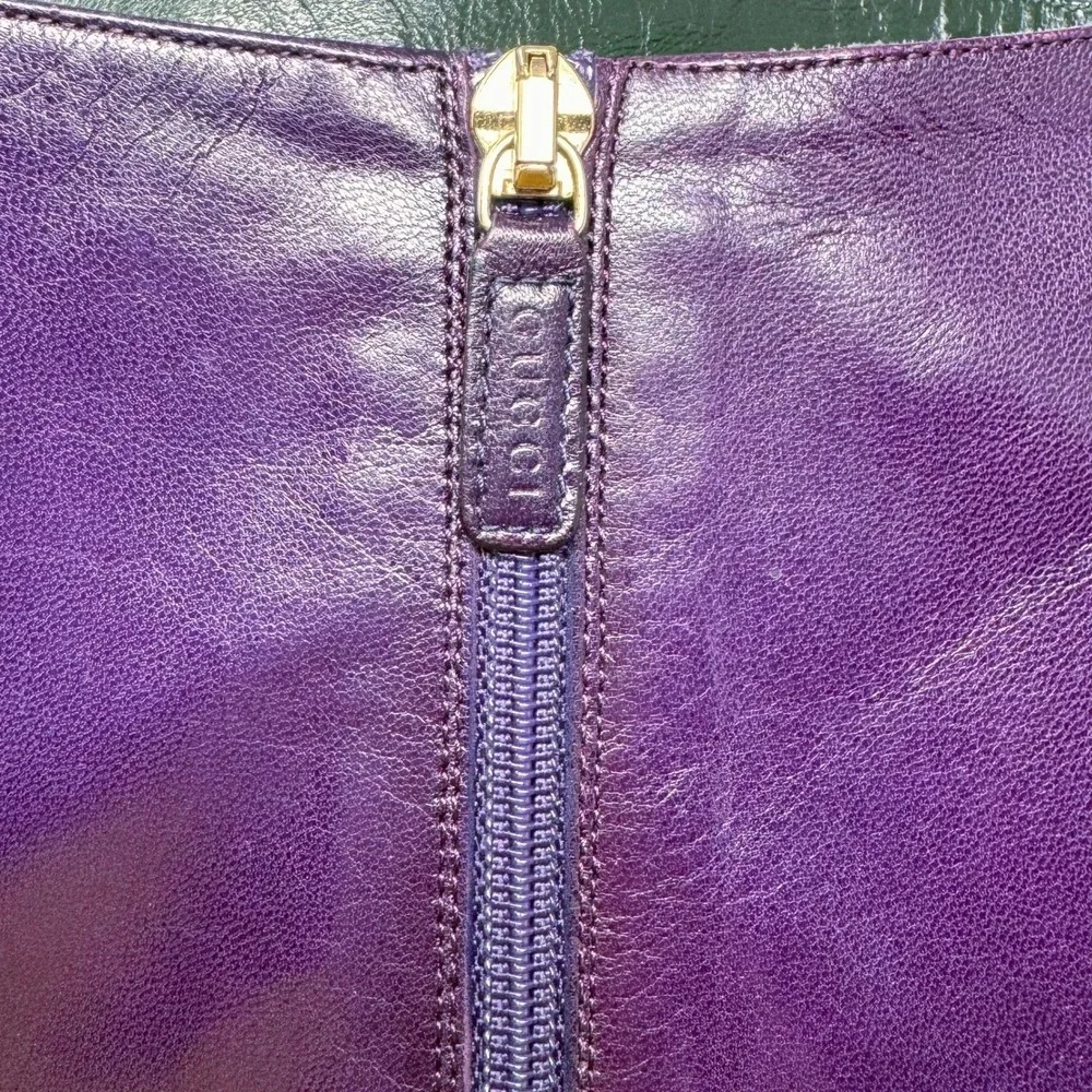 Gucci Knee High Boots Purple Leather Equestrian Early 2000s IT 37.5 / US 7.5B - Picture 11 of 14